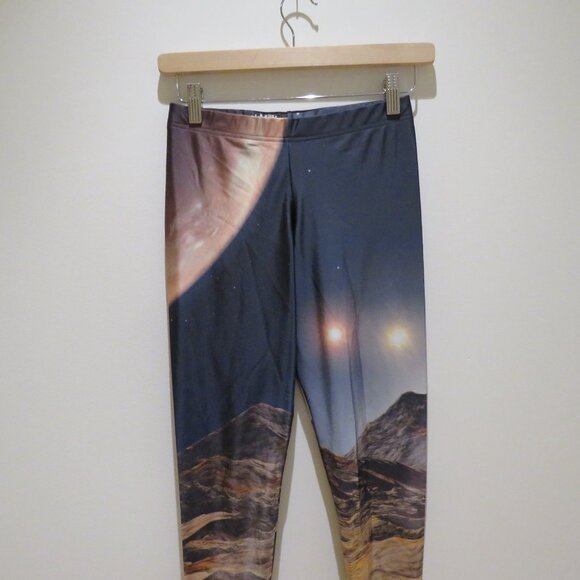 BLACKMILK Mountains Of Mars 2.0 Leggings Alt Punk Goth Stretch Shine - Size M - Picture 3 of 15